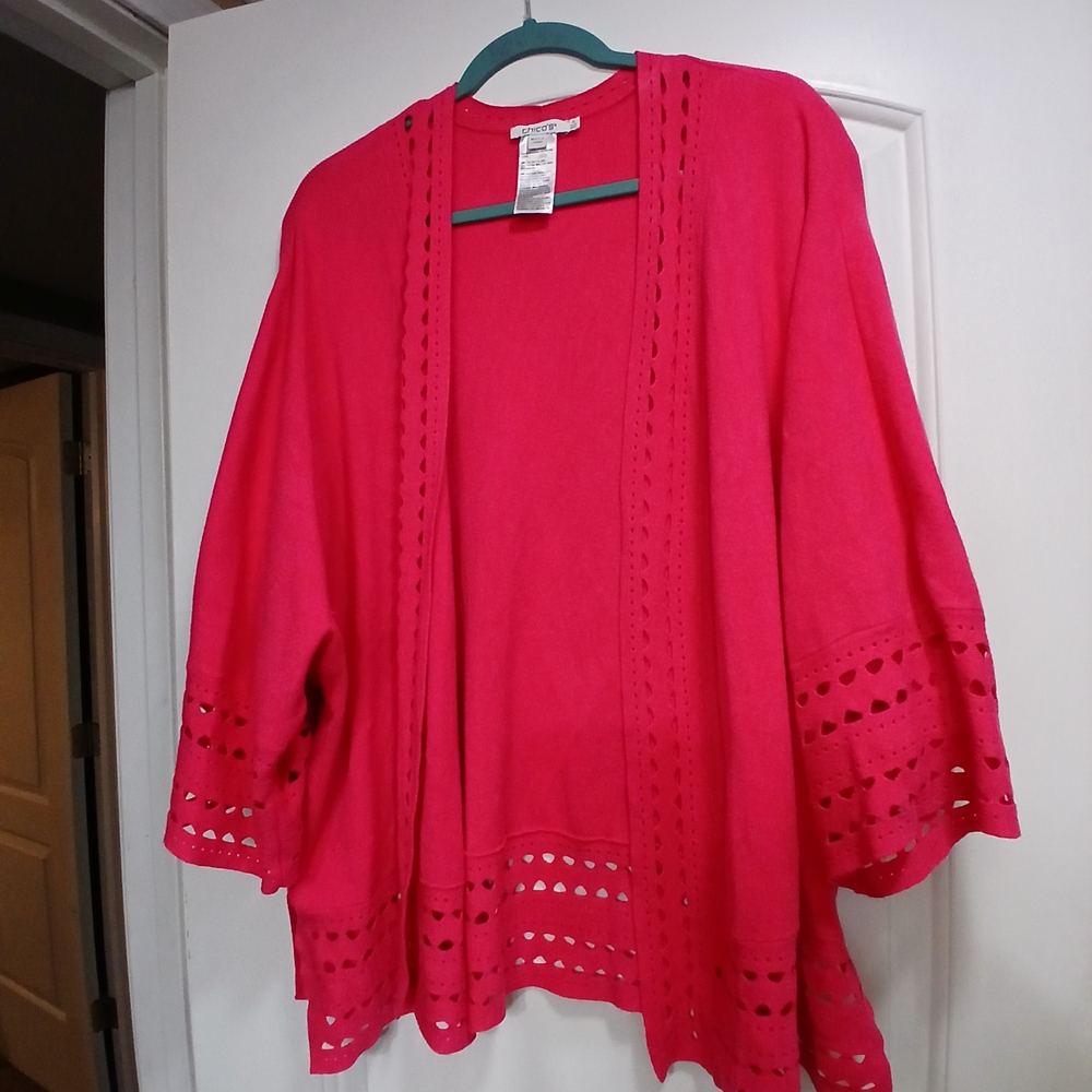 Chico's Vibrant Pink Cardigan